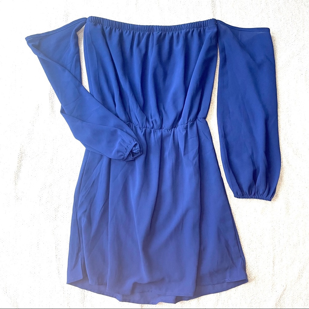 Blue off the shoulder dress
